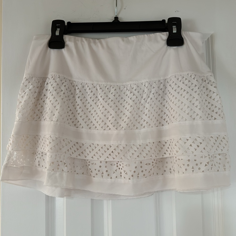 Lucky in Love unique white skort for tennis, pickleball, golf or casual outing